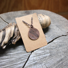Load image into Gallery viewer, Fern Stamped on Copper Disc NEcklace