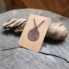 Load image into Gallery viewer, Fern Stamped on Copper Disc NEcklace