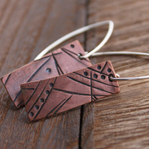 Copper Abstract Mess Earrings