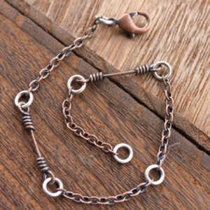 Silver and Copper Link Bracelet