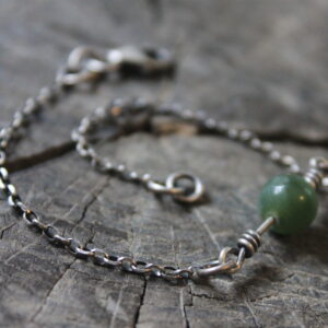 Sterling Silver and Adventurine Bracelet