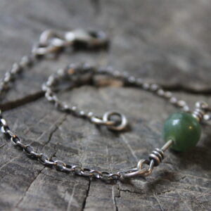 Sterling Silver and Adventurine Bracelet