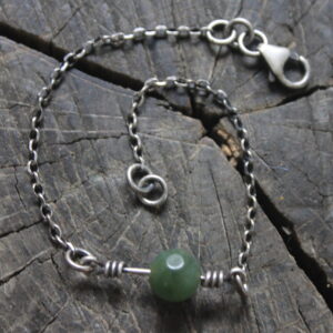 Sterling Silver and Adventurine Bracelet