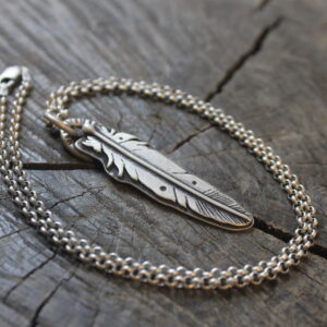 Sterling Silver Feather Necklace