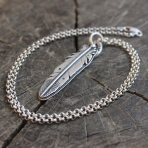 Sterling Silver Feather Necklace