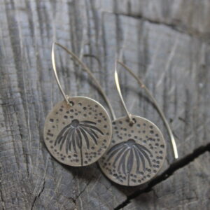 Sterling Silver Coneflower Earrings