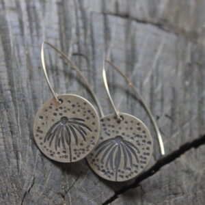 Sterling Silver Coneflower Earrings