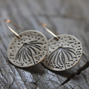 Sterling Silver Coneflower Earrings