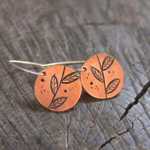 Leaf Vine Copper Earrings