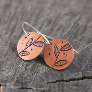 Leaf Vine Copper Earrings