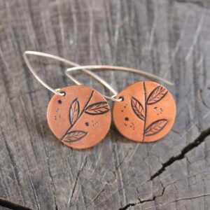 Leaf Vine Copper Earrings