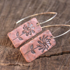 Copper Flower Earrings