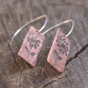 Copper Flower Earrings