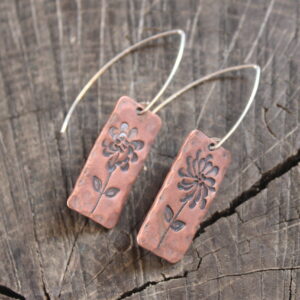 Copper Flower Earrings