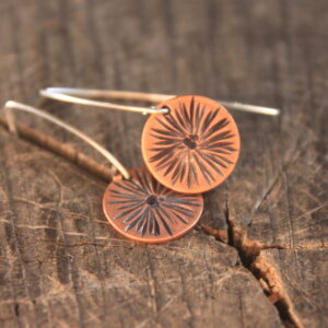 Copper Aster Daisy Earrings