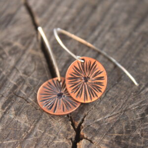 Copper Aster Daisy Earrings