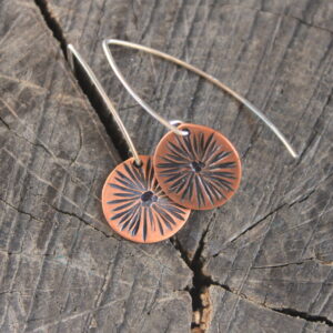 Copper Aster Daisy Earrings