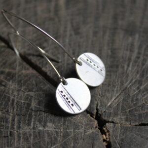 Sterling Silver Abstract Disc Earrings