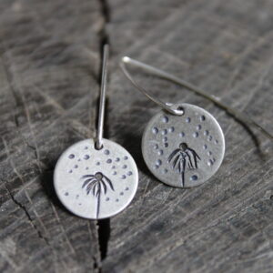 Silver Coneflower Earrings